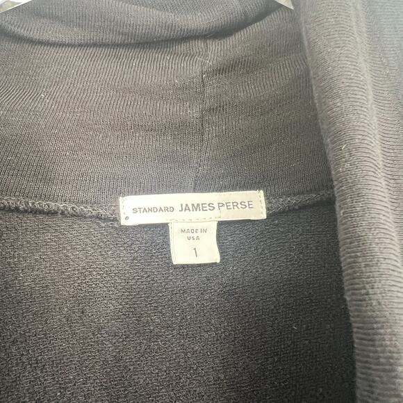 James Perse Sweatshirt Womens S Black Cowl Neck Basic Classic Sweater - Picture 3 of 7